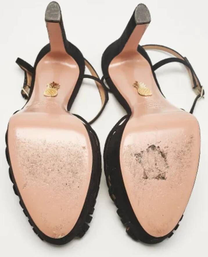 Aquazzura Pre-owned Suede sandals Black Dames