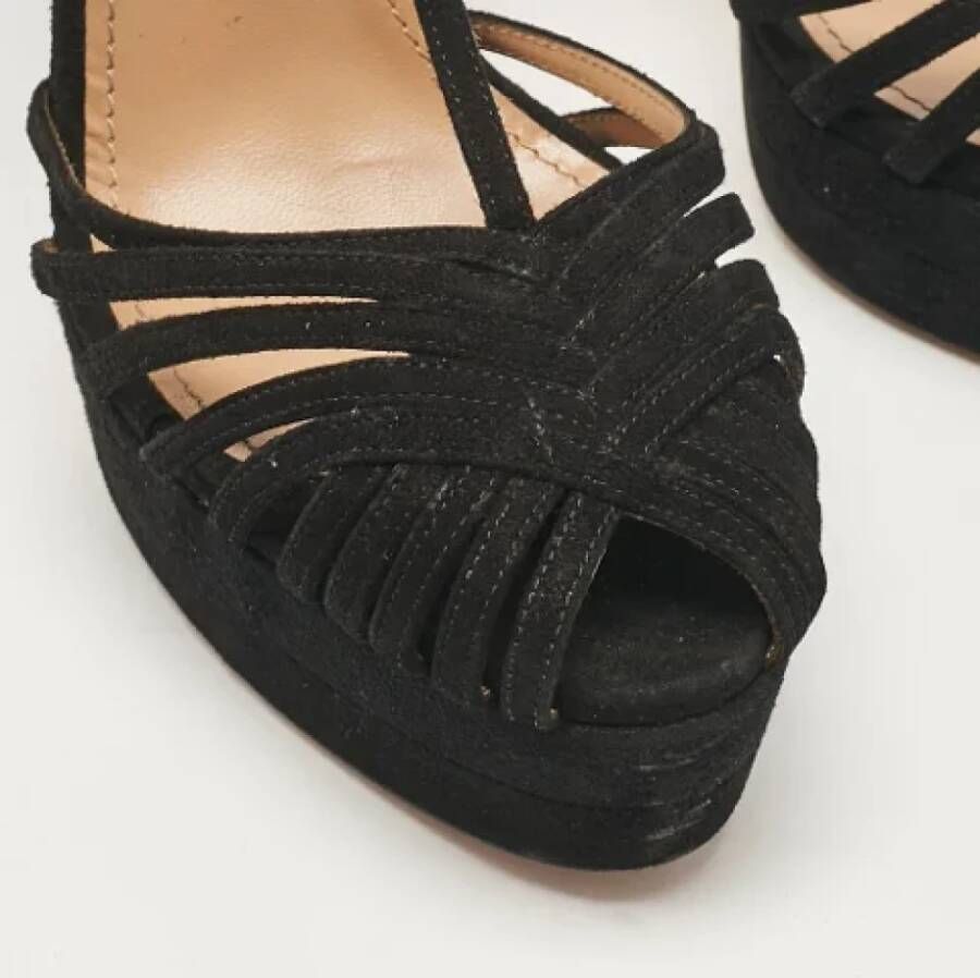 Aquazzura Pre-owned Suede sandals Black Dames