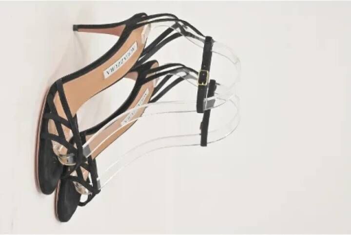 Aquazzura Pre-owned Suede sandals Black Dames