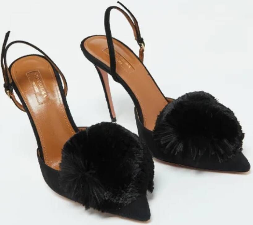 Aquazzura Pre-owned Suede sandals Black Dames