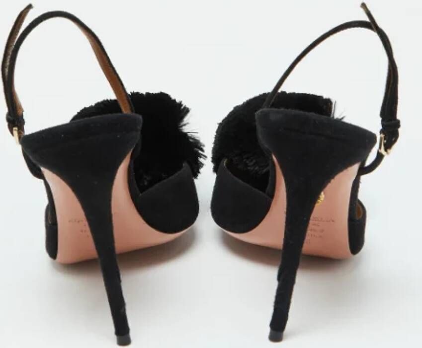 Aquazzura Pre-owned Suede sandals Black Dames