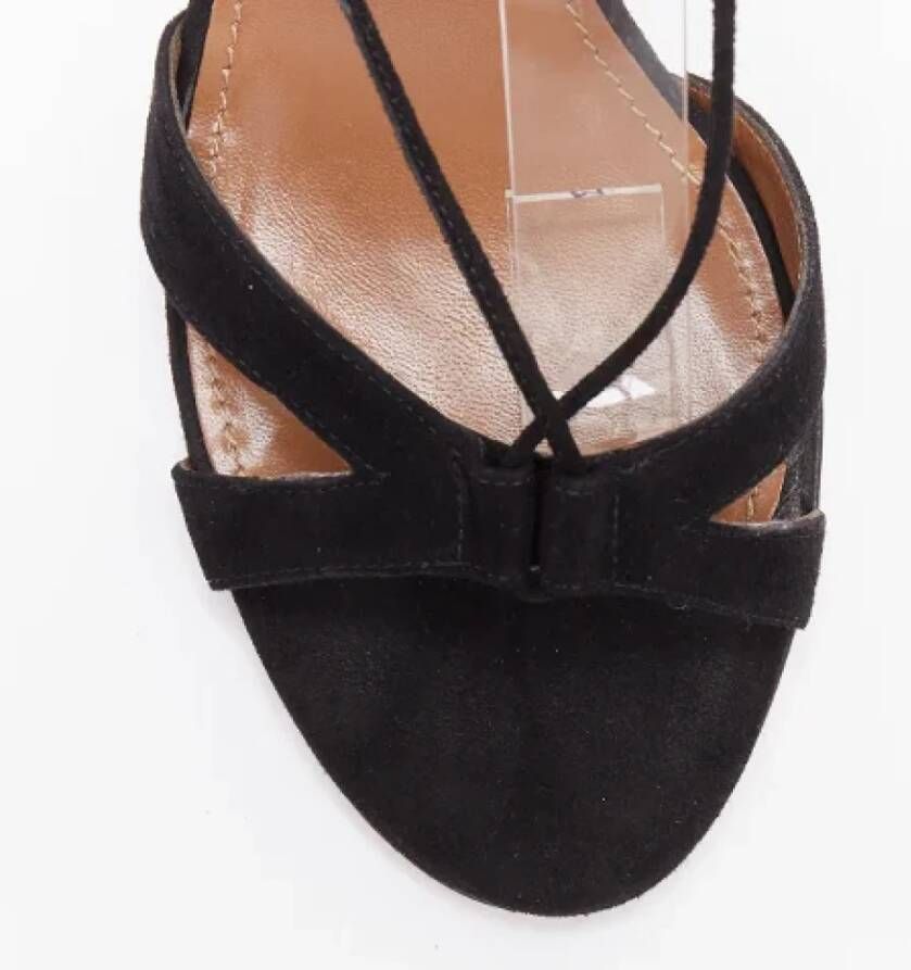 Aquazzura Pre-owned Suede sandals Black Dames