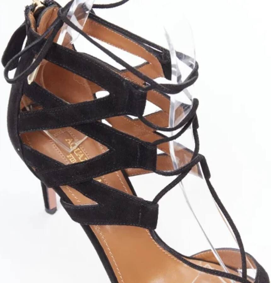 Aquazzura Pre-owned Suede sandals Black Dames