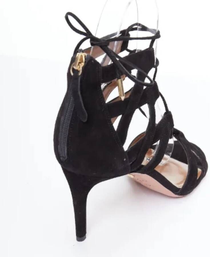 Aquazzura Pre-owned Suede sandals Black Dames