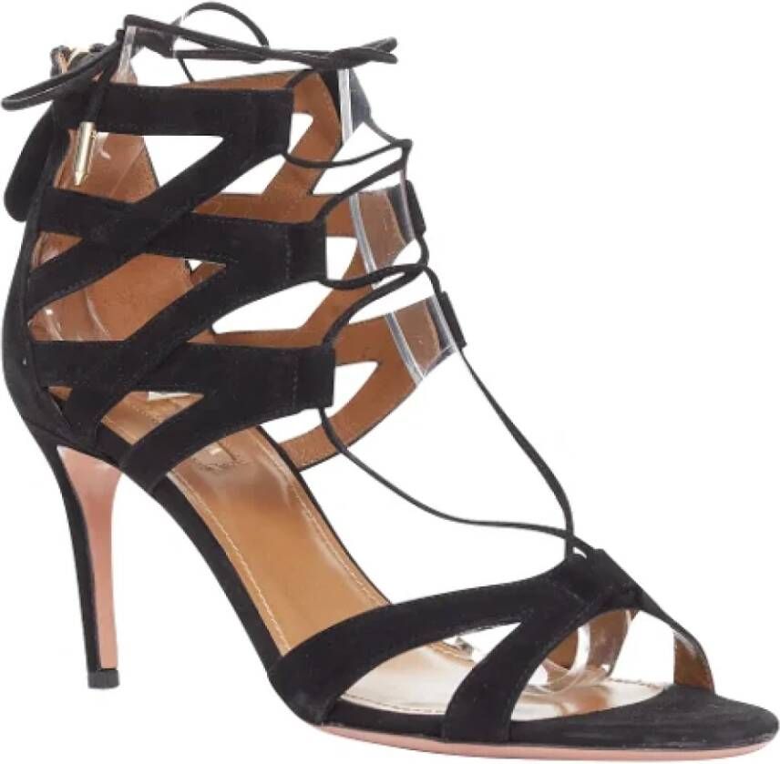 Aquazzura Pre-owned Suede sandals Black Dames