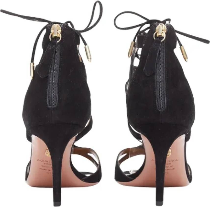 Aquazzura Pre-owned Suede sandals Black Dames