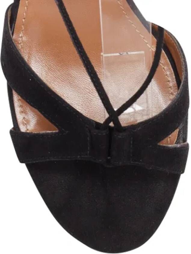 Aquazzura Pre-owned Suede sandals Black Dames