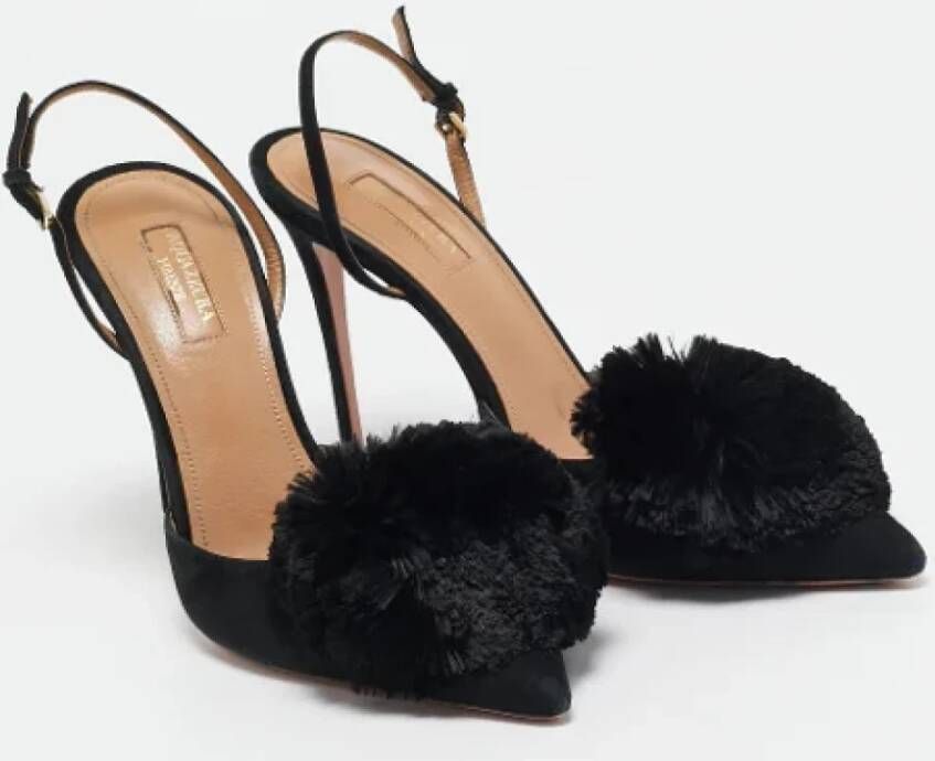 Aquazzura Pre-owned Suede sandals Black Dames