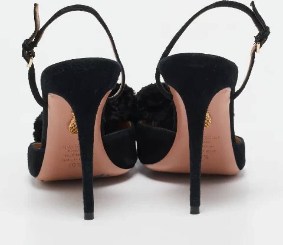 Aquazzura Pre-owned Suede sandals Black Dames