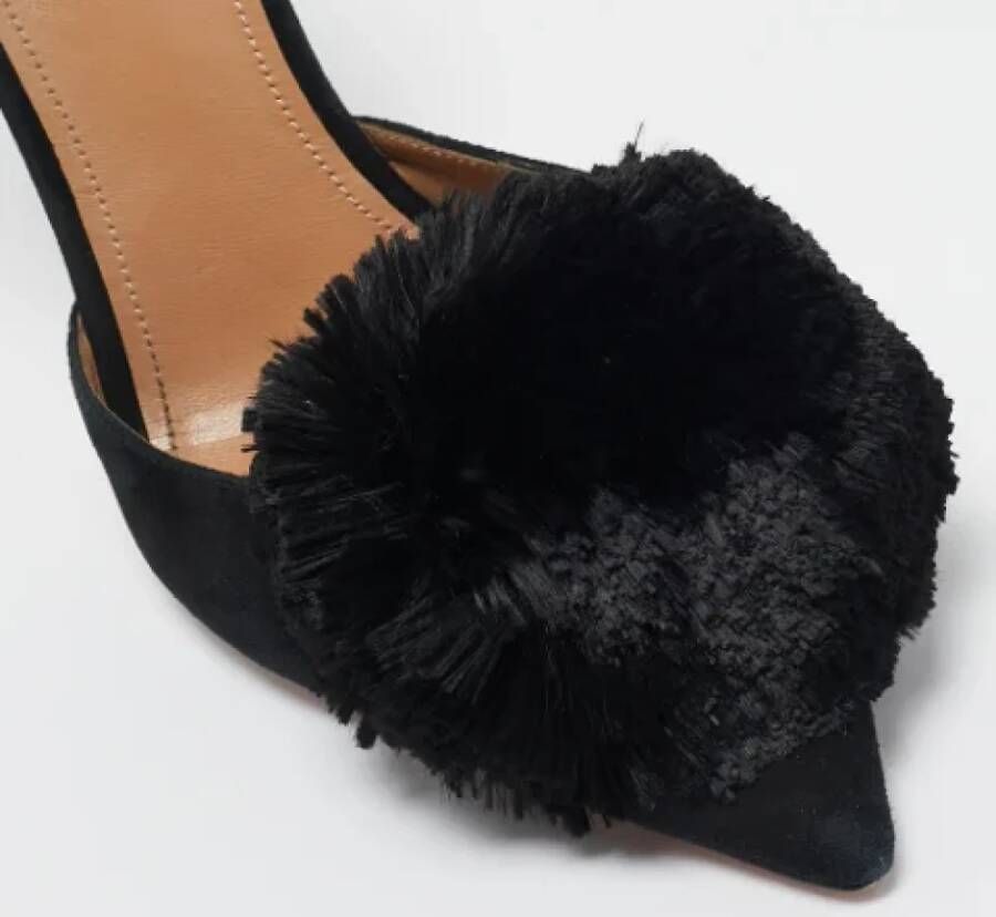 Aquazzura Pre-owned Suede sandals Black Dames