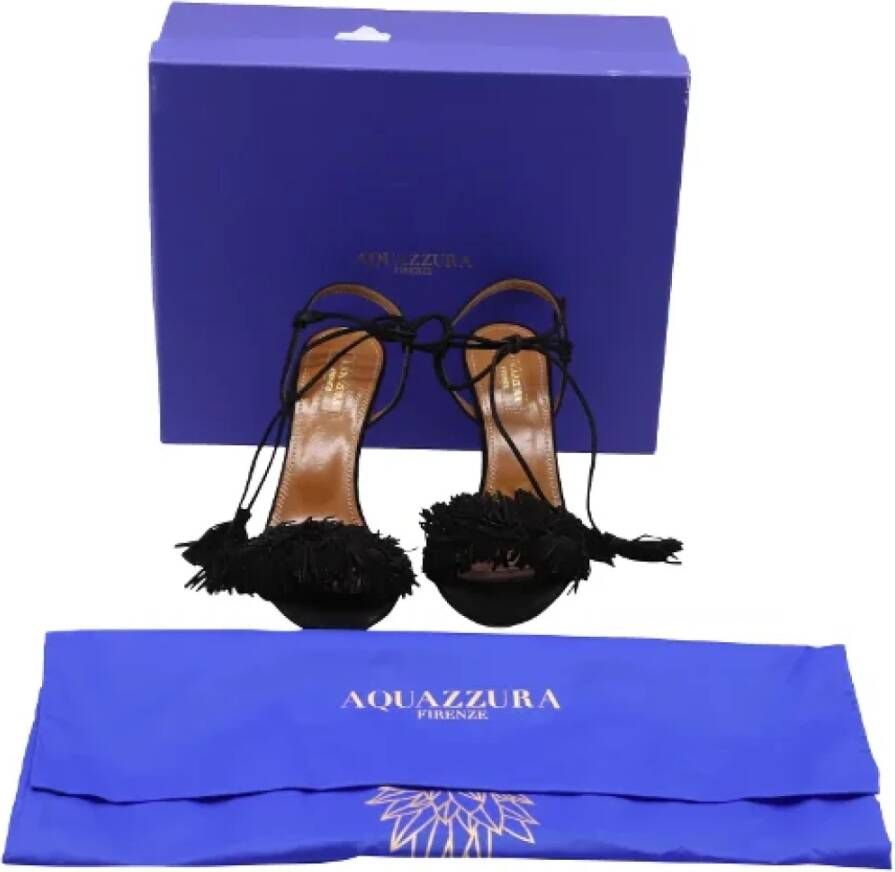 Aquazzura Pre-owned Suede sandals Black Dames