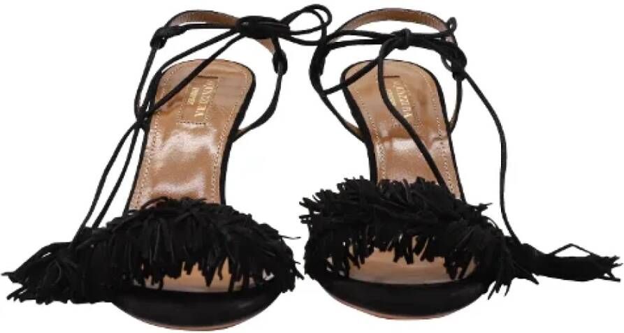 Aquazzura Pre-owned Suede sandals Black Dames