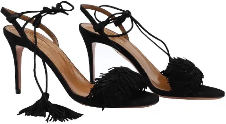 Aquazzura Pre-owned Suede sandals Black Dames