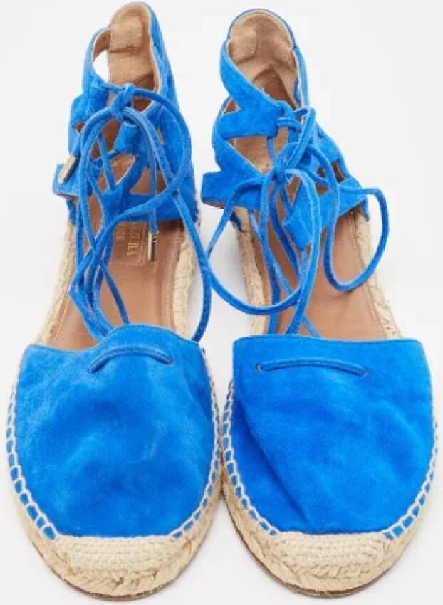 Aquazzura Pre-owned Suede sandals Blue Dames