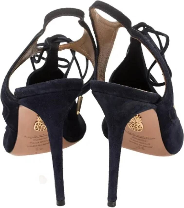 Aquazzura Pre-owned Suede sandals Blue Dames