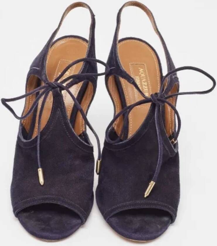 Aquazzura Pre-owned Suede sandals Blue Dames