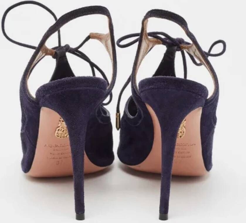 Aquazzura Pre-owned Suede sandals Blue Dames