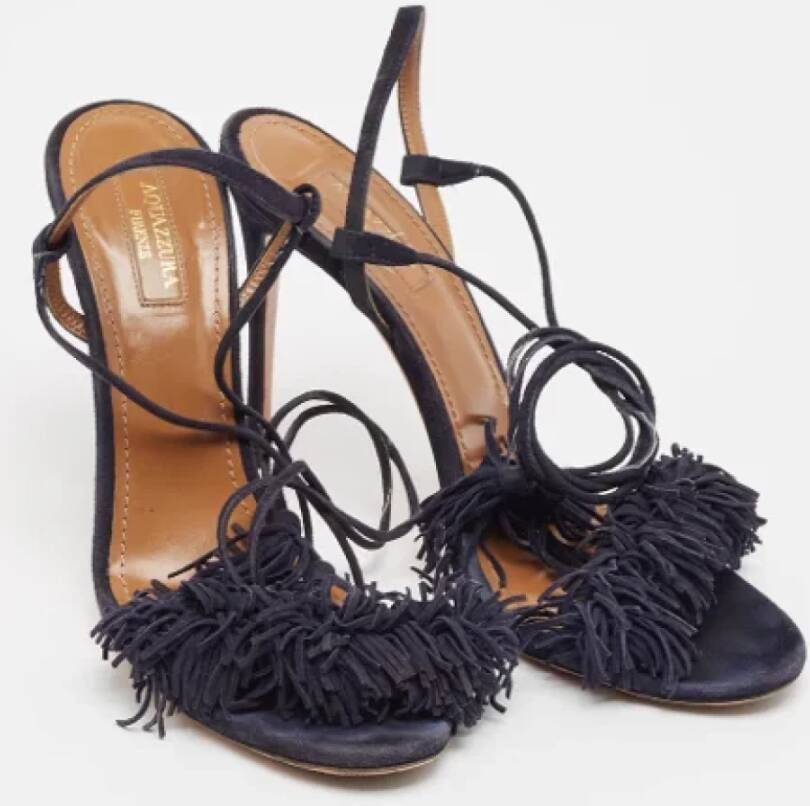 Aquazzura Pre-owned Suede sandals Blue Dames