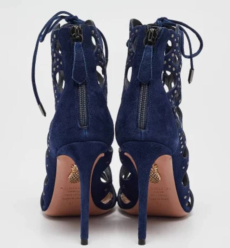 Aquazzura Pre-owned Suede sandals Blue Dames