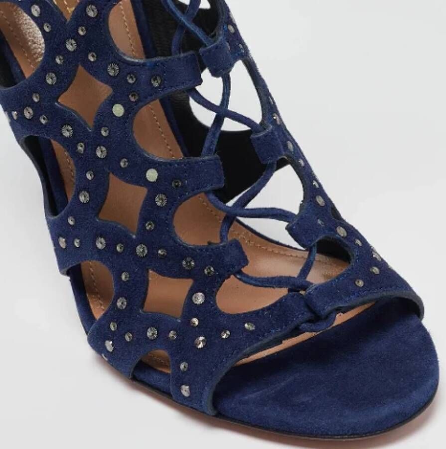 Aquazzura Pre-owned Suede sandals Blue Dames