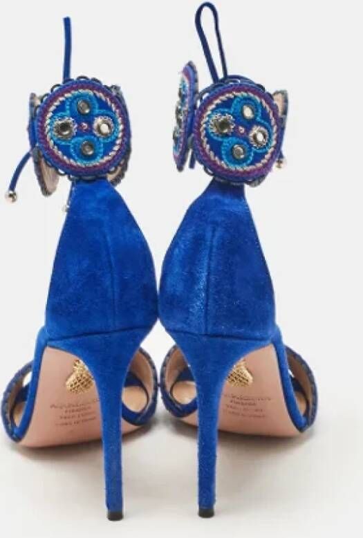 Aquazzura Pre-owned Suede sandals Blue Dames