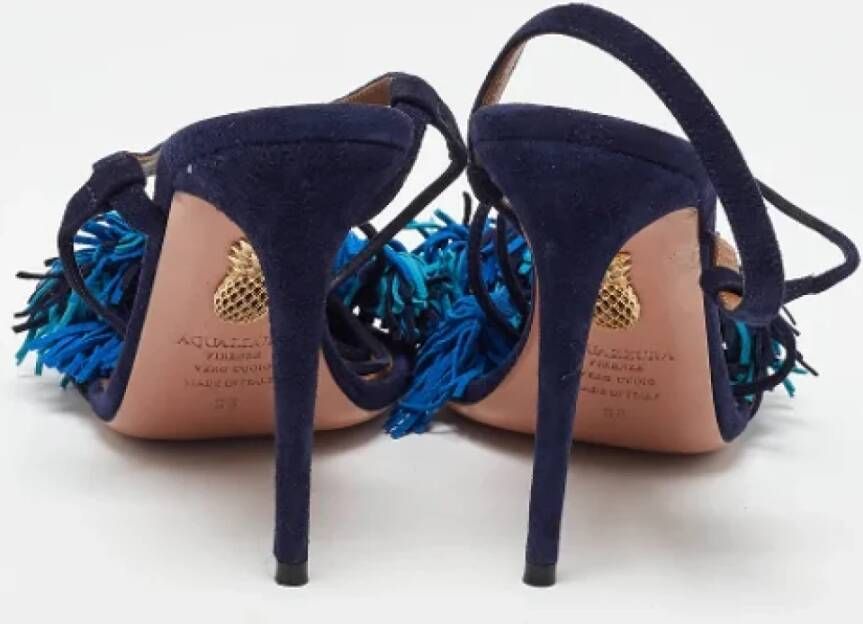 Aquazzura Pre-owned Suede sandals Blue Dames