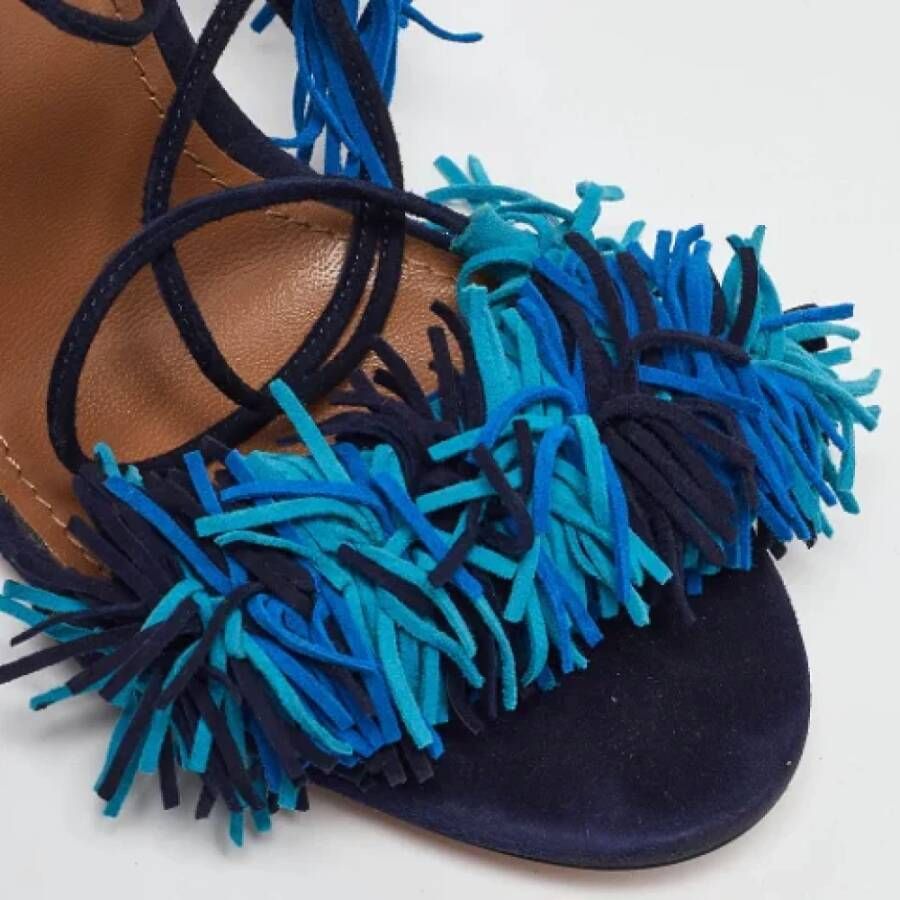 Aquazzura Pre-owned Suede sandals Blue Dames