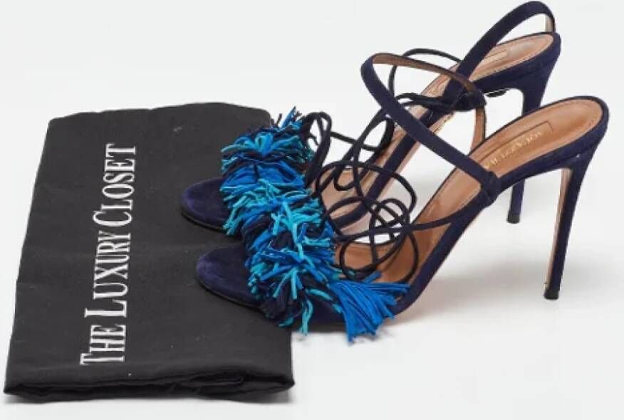 Aquazzura Pre-owned Suede sandals Blue Dames