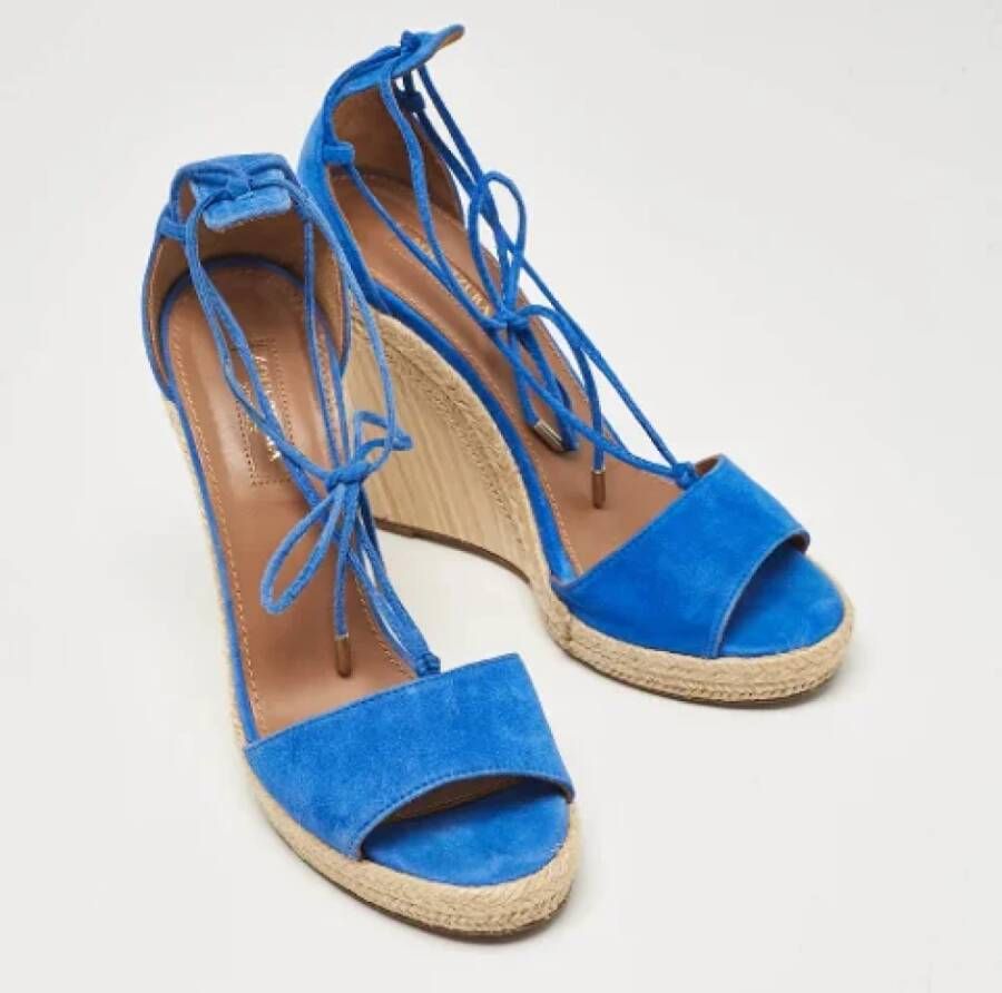 Aquazzura Pre-owned Suede sandals Blue Dames