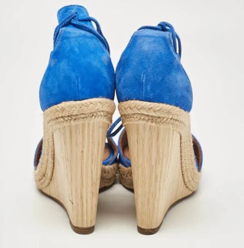 Aquazzura Pre-owned Suede sandals Blue Dames