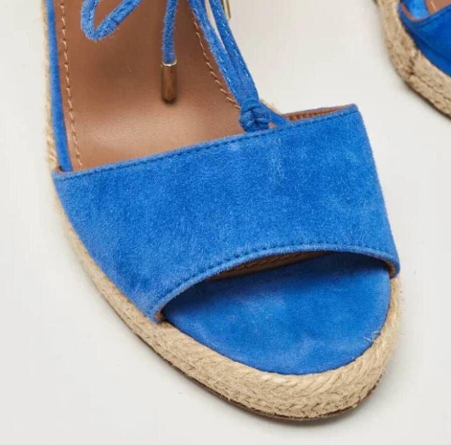 Aquazzura Pre-owned Suede sandals Blue Dames