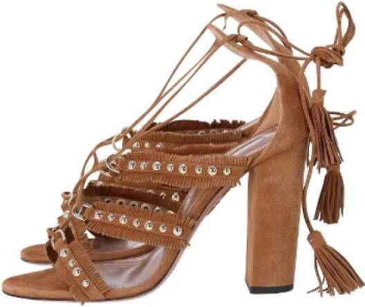 Aquazzura Pre-owned Suede sandals Brown Dames