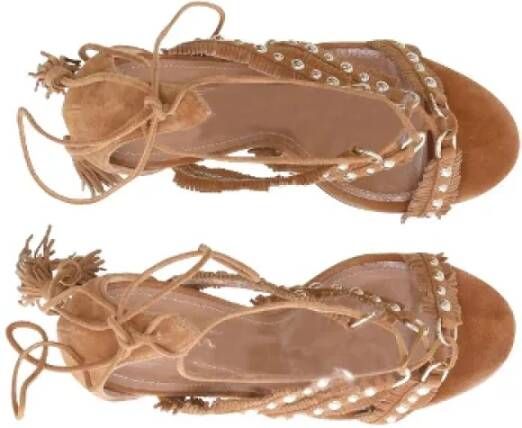 Aquazzura Pre-owned Suede sandals Brown Dames