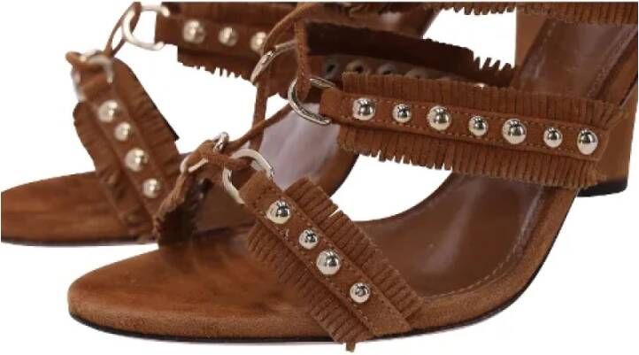 Aquazzura Pre-owned Suede sandals Brown Dames