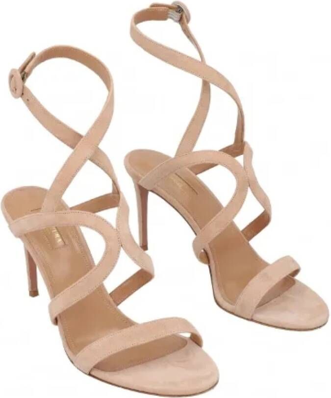 Aquazzura Pre-owned Suede sandals Brown Dames