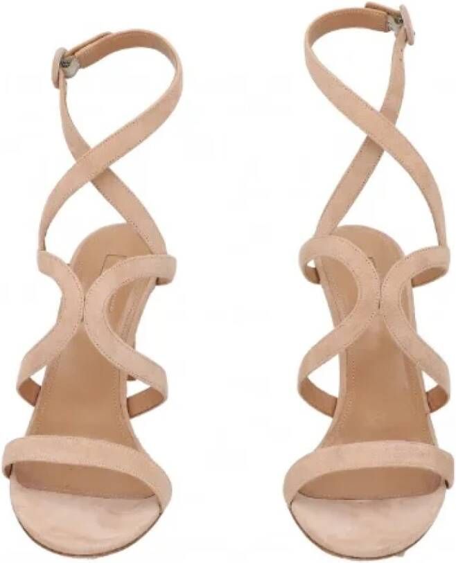 Aquazzura Pre-owned Suede sandals Brown Dames