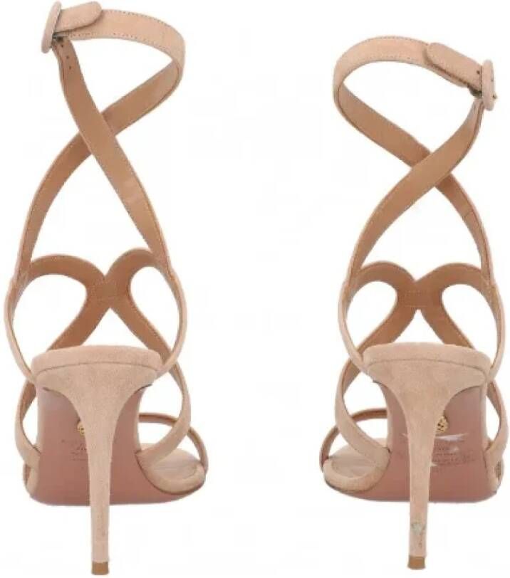 Aquazzura Pre-owned Suede sandals Brown Dames