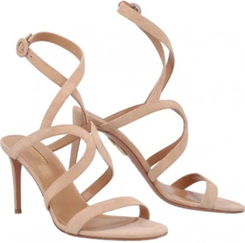 Aquazzura Pre-owned Suede sandals Brown Dames