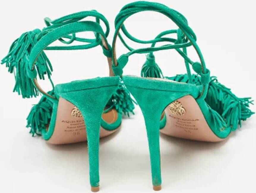 Aquazzura Pre-owned Suede sandals Green Dames