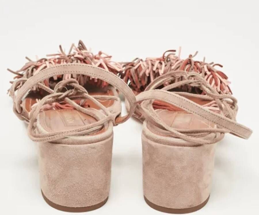 Aquazzura Pre-owned Suede sandals Pink Dames