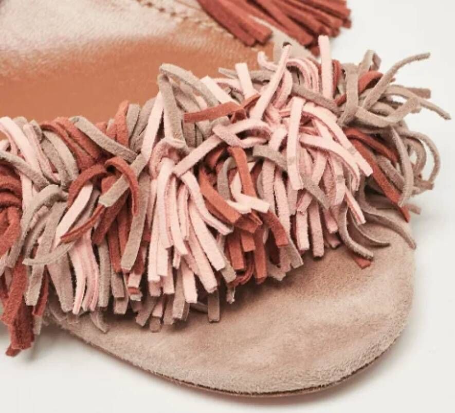 Aquazzura Pre-owned Suede sandals Pink Dames