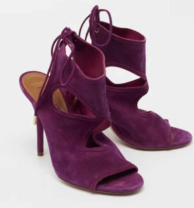 Aquazzura Pre-owned Suede sandals Purple Dames