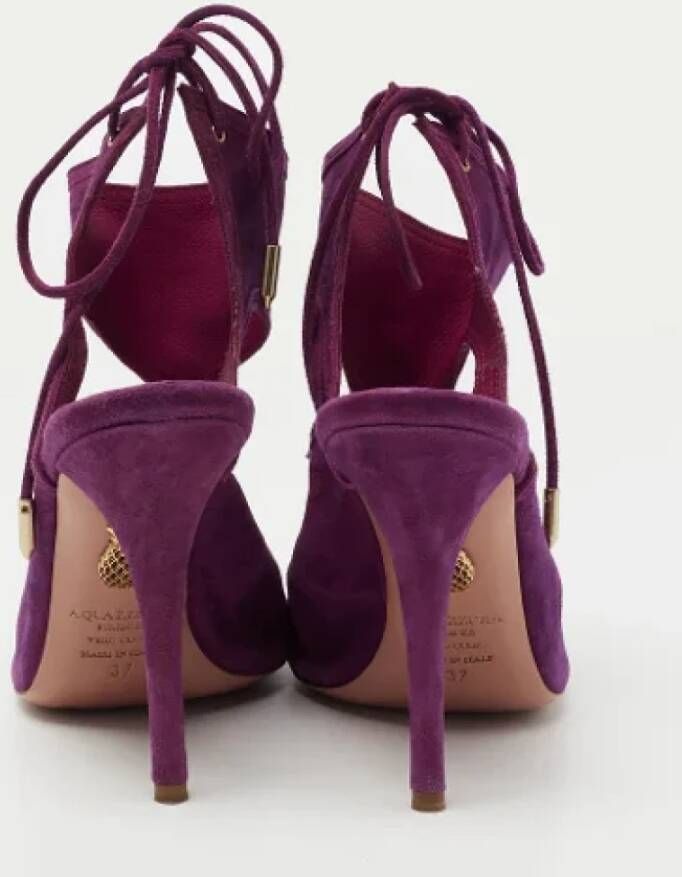 Aquazzura Pre-owned Suede sandals Purple Dames