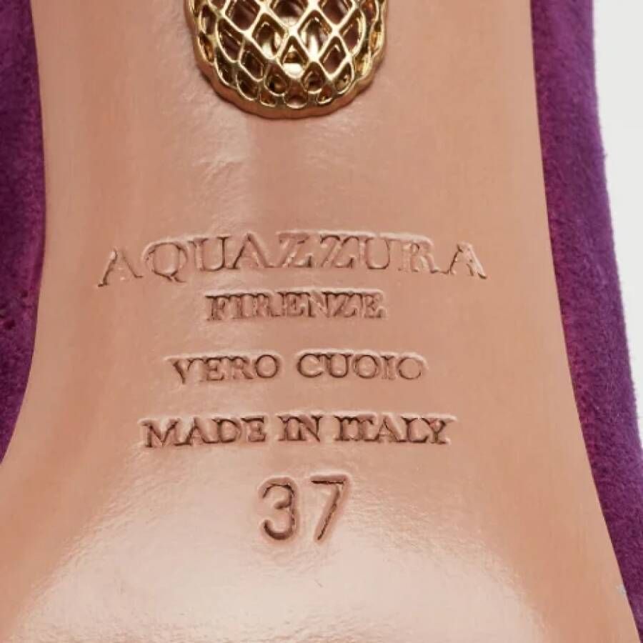 Aquazzura Pre-owned Suede sandals Purple Dames