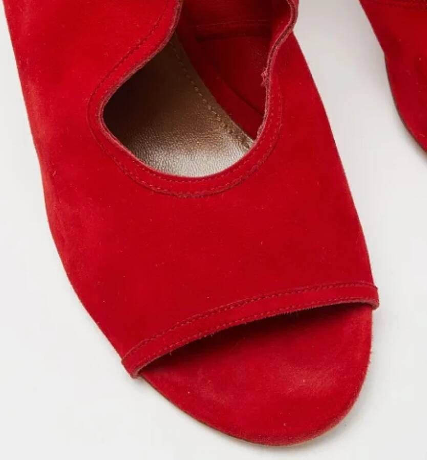 Aquazzura Pre-owned Suede sandals Red Dames