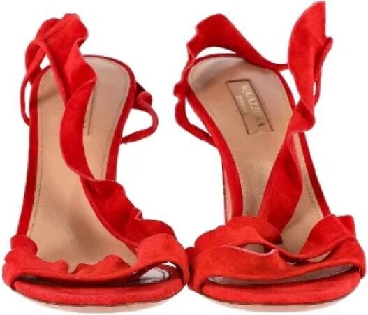 Aquazzura Pre-owned Suede sandals Red Dames