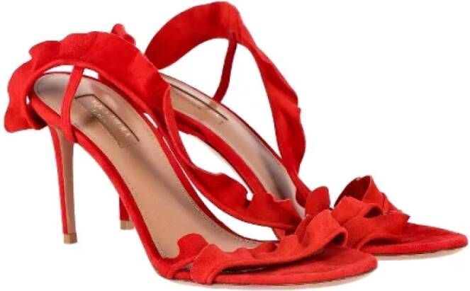 Aquazzura Pre-owned Suede sandals Red Dames