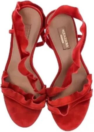 Aquazzura Pre-owned Suede sandals Red Dames