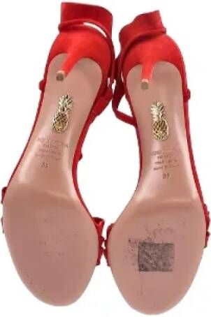 Aquazzura Pre-owned Suede sandals Red Dames