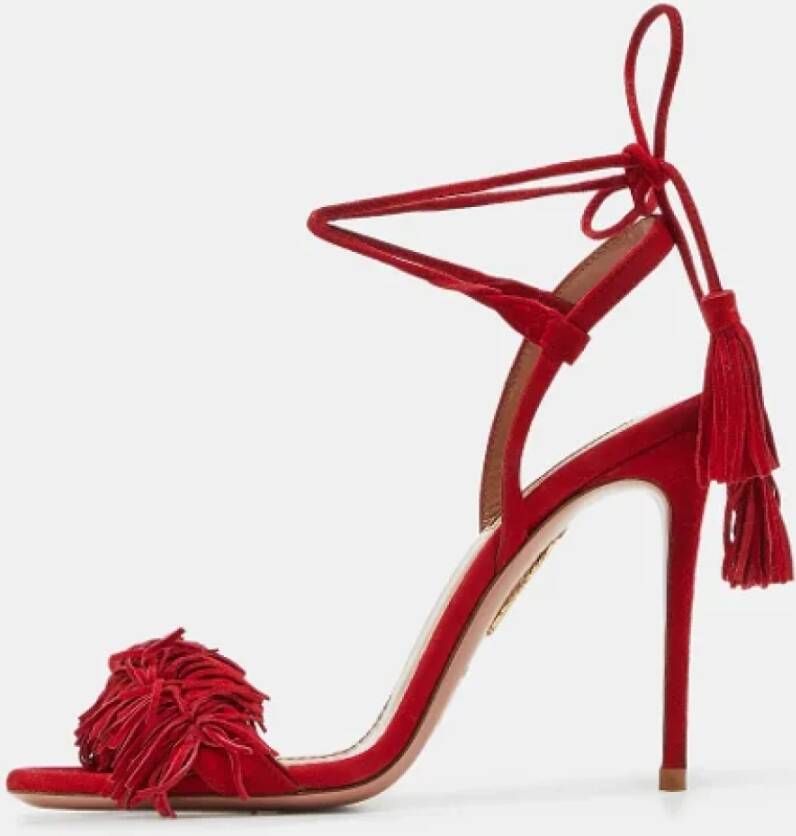 Aquazzura Pre-owned Suede sandals Red Dames